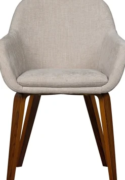 WOOOD Esszimmerstuhl »Base mit Velvet-Melange-Bezug, B 58 x T 58 x H 80 cm« (Set) 2 Stk.Walnussfurnier-Gestell, Armlehnen integriert, Tragkraft 100 kg