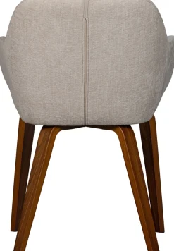 WOOOD Esszimmerstuhl »Base mit Velvet-Melange-Bezug, B 58 x T 58 x H 80 cm« (Set) 2 Stk.Walnussfurnier-Gestell, Armlehnen integriert, Tragkraft 100 kg