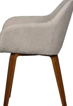 WOOOD Esszimmerstuhl »Base mit Velvet-Melange-Bezug, B 58 x T 58 x H 80 cm« (Set) 2 Stk.Walnussfurnier-Gestell, Armlehnen integriert, Tragkraft 100 kg
