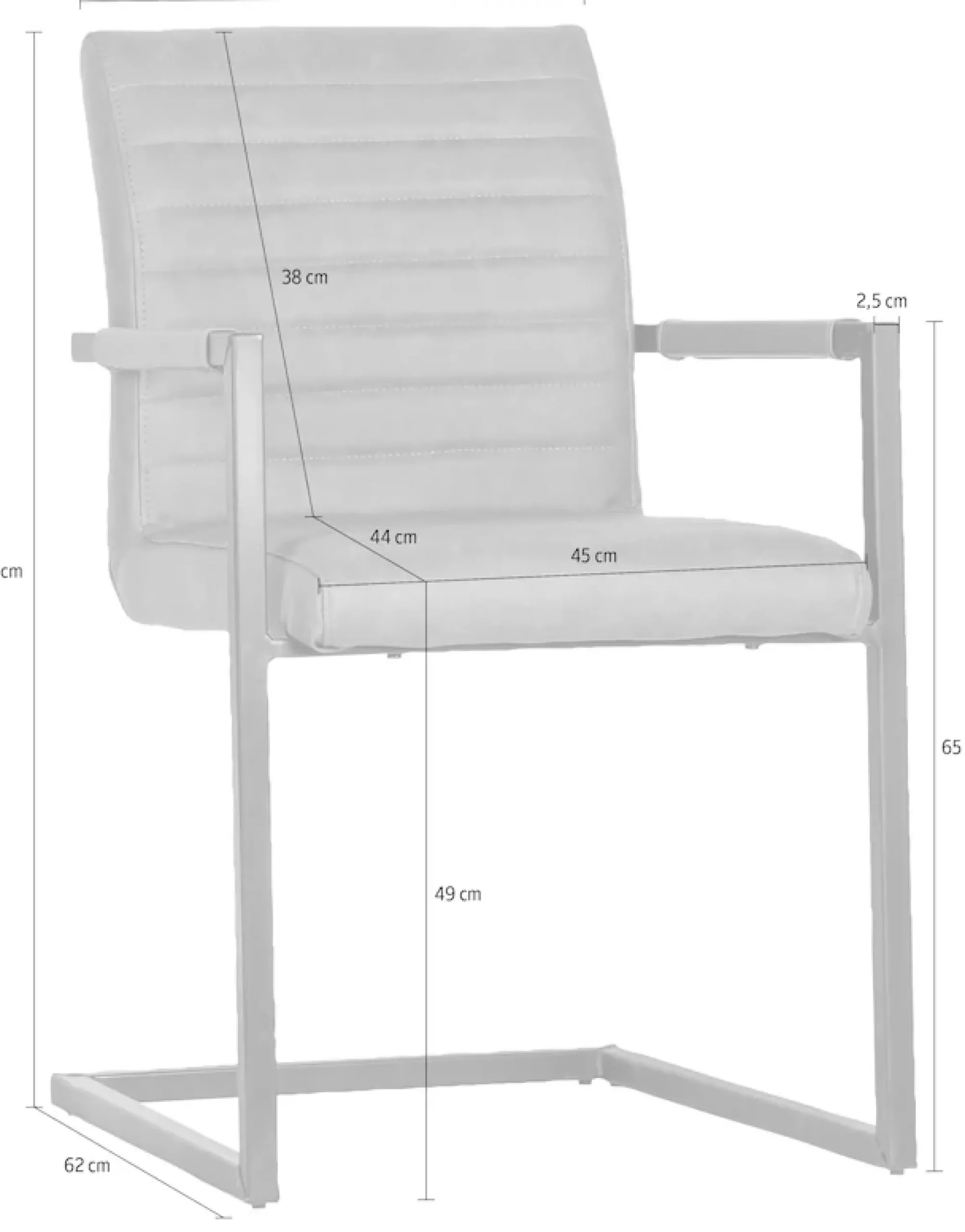 WOOOD Esszimmerstuhl »BASS« () 2 Stk.Freischwinger, Breite 54 cm