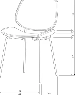 WOOOD Esszimmerstuhl »Close In mit Kunstleder-Bezug und Metallgestell B 49 x T 57 x H 80 cm« (Set) 2 Stk.Pulverbeschichtetes gestell, Tragkraft 150 kg, Lieferung im Zweierpack
