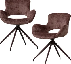 WOOOD Esszimmerstuhl »Eliva mit Grobstruktur-Velvetbezug und Metallgestell 58 x 82 x 58 cm« () Sehr hohe Verschleißfestigkeit, Drehmechanismus, Pfleiglicht