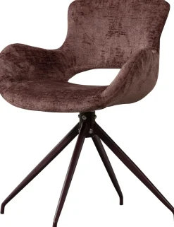 WOOOD Esszimmerstuhl »Eliva mit Grobstruktur-Velvetbezug und Metallgestell 58 x 82 x 58 cm« () Sehr hohe Verschleißfestigkeit, Drehmechanismus, Pfleiglicht
