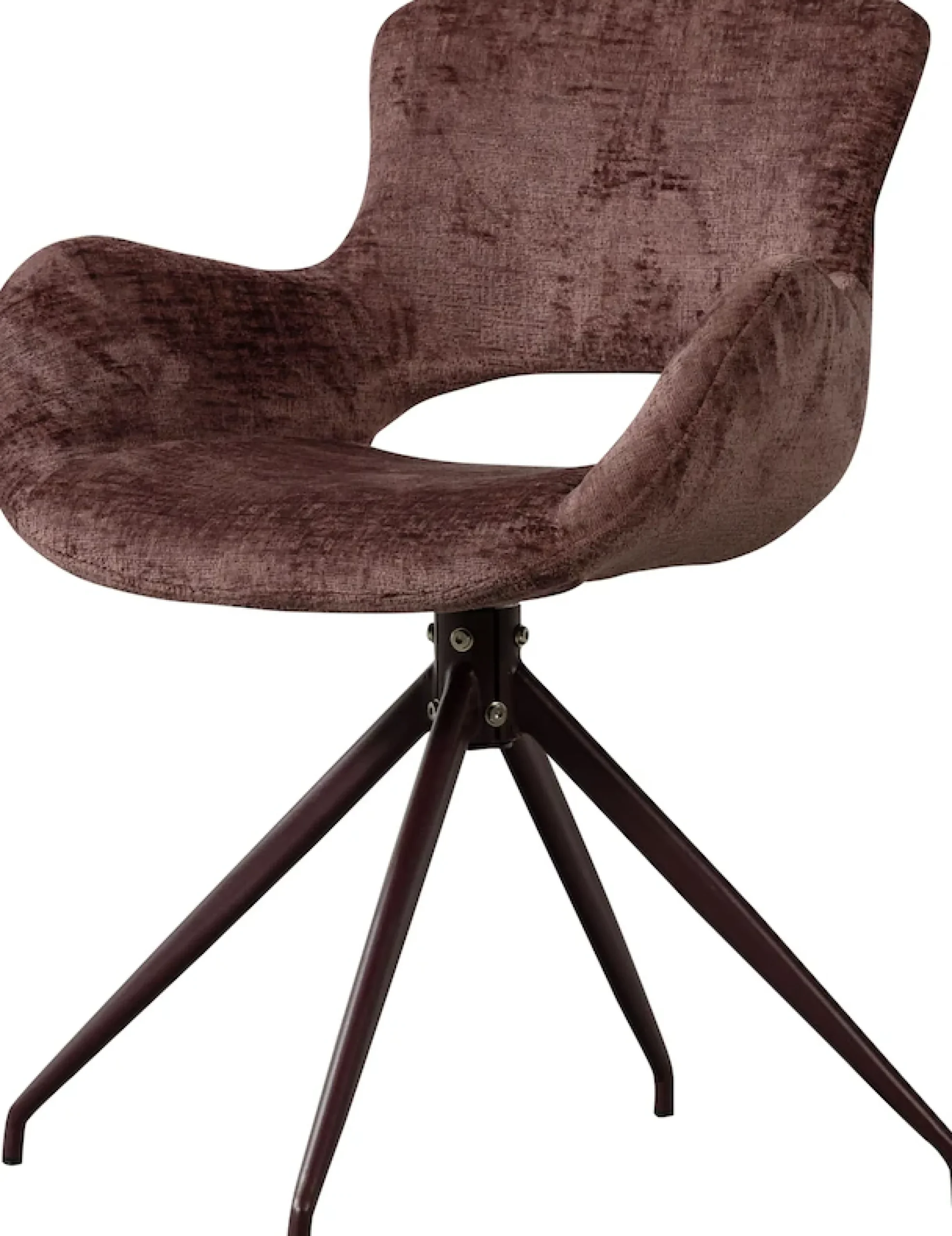 WOOOD Esszimmerstuhl »Eliva mit Grobstruktur-Velvetbezug und Metallgestell 58 x 82 x 58 cm« () Sehr hohe Verschleißfestigkeit, Drehmechanismus, Pfleiglicht
