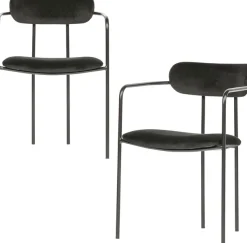 WOOOD Esszimmerstuhl »Ivy stapelbar mit Velvet-Bezug und Eisengestell B 55 x T 54 x H 76 cm« (Set) 2 Stk.Tragkraft 150 kg, Eisengestell, Pfleiglicht