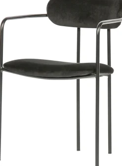 WOOOD Esszimmerstuhl »Ivy stapelbar mit Velvet-Bezug und Eisengestell B 55 x T 54 x H 76 cm« (Set) 2 Stk.Tragkraft 150 kg, Eisengestell, Pfleiglicht