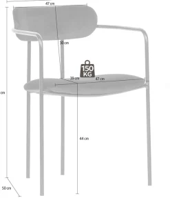 WOOOD Esszimmerstuhl »Ivy stapelbar mit Velvet-Bezug und Eisengestell B 55 x T 54 x H 76 cm« (Set) 2 Stk.Tragkraft 150 kg, Eisengestell, Pfleiglicht