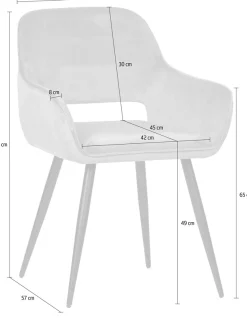 WOOOD Esszimmerstuhl »Jelle mit Velvet-Bezug und Metallgestell, B 60 x T 57 x H 80 cm« () 2 Stk.(Set, 2 St) Tragkraft 130 kg, pflegeleicht, einfach zu montierbar