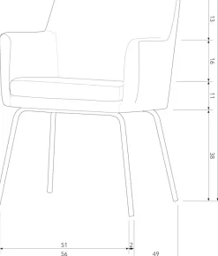 WOOOD Esszimmerstuhl »Kam mit Grobstruktur-Velvetbezug und Armlehnen B 56 x T 52 x H 78 cm« (Set) 2 Stk.Sehr hohe Verschleißfestigkeit, Tragkraft 150 kg,Pfleiglicht