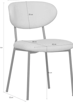 WOOOD Esszimmerstuhl »Kjeld stapelbar mit Bezug und Metallgestell, B 47 x T 53 x H 79 cm« (Set) 2 Stk.(Set, 2 St) Chenille, Tragkraft 120 kg, Geringe Verschleißfestigkeit
