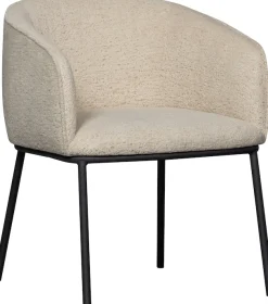 WOOOD Esszimmerstuhl »Leon mit Happy-Bouclé-Bezug und Metallgestell, B 61 x T 63 x H 77 cm« () Tragkraft 100 kg, einfach zu montierbar, pfleigleicht