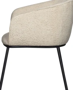 WOOOD Esszimmerstuhl »Leon mit Happy-Bouclé-Bezug und Metallgestell, B 61 x T 63 x H 77 cm« () Tragkraft 100 kg, einfach zu montierbar, pfleigleicht