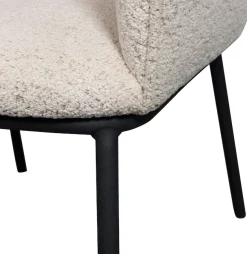 WOOOD Esszimmerstuhl »Leon mit Happy-Bouclé-Bezug und Metallgestell, B 61 x T 63 x H 77 cm« () Tragkraft 100 kg, einfach zu montierbar, pfleigleicht