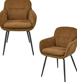 WOOOD Esszimmerstuhl »Runa Chenille-Bezug mit Metallgestell, H 82 x B 57 x T 59 cm« (Set) 2 Stk.(Set, 2 St)Tragkraft 120 kg, pfleigleicht Geringe Verschleißfestigkeit