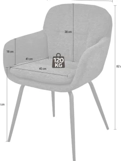 WOOOD Esszimmerstuhl »Runa Chenille-Bezug mit Metallgestell, H 82 x B 57 x T 59 cm« (Set) 2 Stk.(Set, 2 St)Tragkraft 120 kg, pfleigleicht Geringe Verschleißfestigkeit