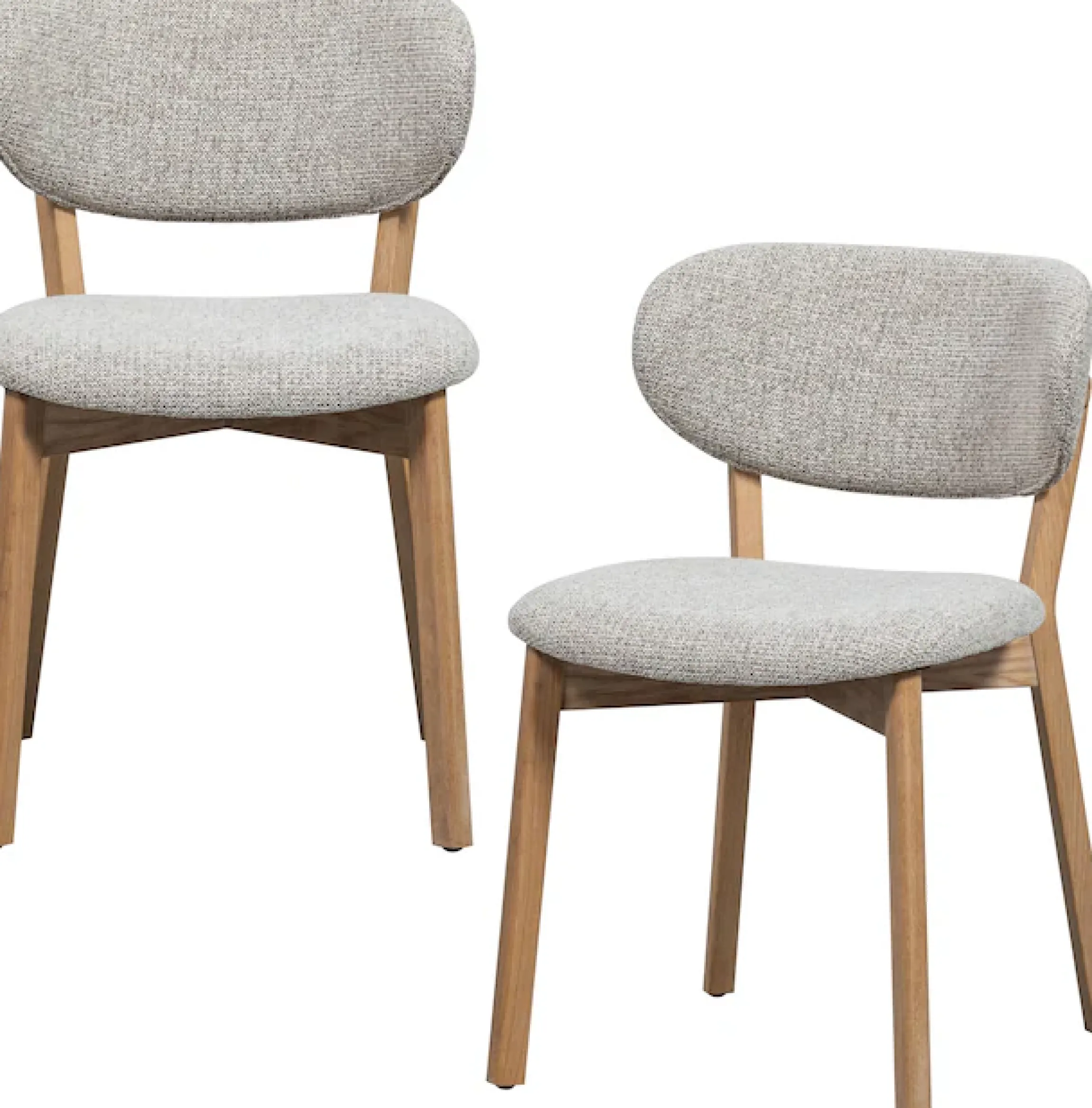 WOOOD Esszimmerstuhl »Udar mit Melange-Gewebe More und Eichengestell H 82 cm« (Set) 2 Stk.(Set, 2 St), strapazierfähiger Stoff, massives Eichenholz, modern