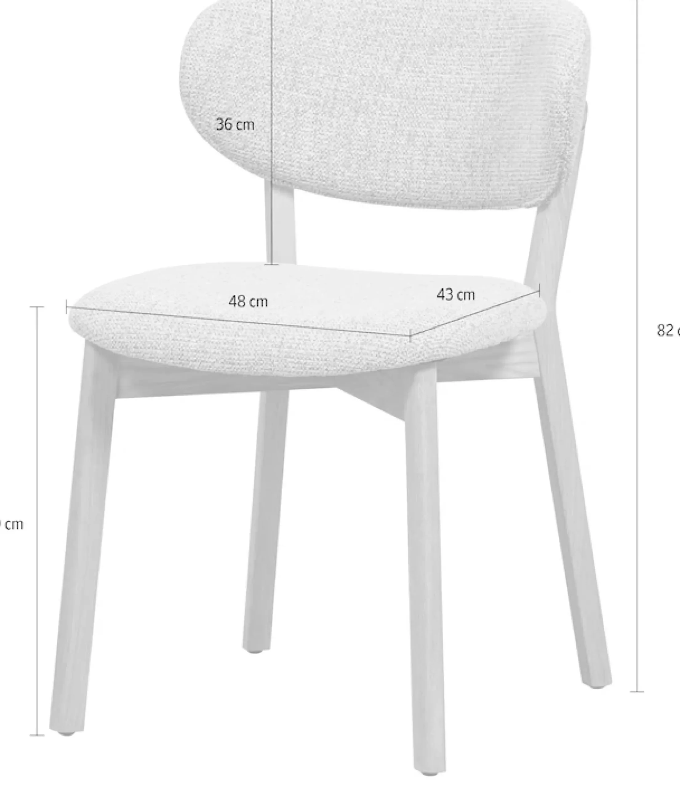 WOOOD Esszimmerstuhl »Udar mit Melange-Gewebe More und Eichengestell H 82 cm« (Set) 2 Stk.(Set, 2 St), strapazierfähiger Stoff, massives Eichenholz, modern