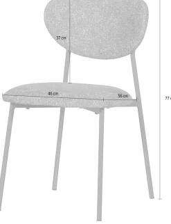 WOOOD Esszimmerstuhl »Valor Webstoff mit farblich passendem Metallgestell H77 x B46 x T56 cm« (Set) 2 Stk.(Set, 2 St) Tragkraft 120 kg, pfleigleicht, Hohe Verschleißfestigkeit