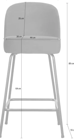 WOOOD Esszimmerstuhl »Vogue Bezug mit Fußstütze und Metallgestell, H 89 x B 50 x T 55 cm« () 1 Stk.Matter Velvet-Bezug, Tragkraft 100 kg, Sehr hohe Verschleißfestigkeit