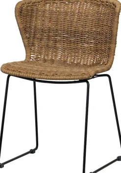 WOOOD Esszimmerstuhl »Wings geflochtenes PE-Rattan auf Stahlgestell, H 78 x B 55 x T 54 cm« () (Set of 2)Tragkraft 110 kg, Outdoor-Beschichtung, fertig montiert