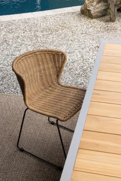 WOOOD Esszimmerstuhl »Wings geflochtenes PE-Rattan auf Stahlgestell, H 78 x B 55 x T 54 cm« () (Set of 2)Tragkraft 110 kg, Outdoor-Beschichtung, fertig montiert