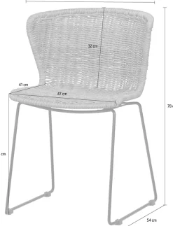 WOOOD Esszimmerstuhl »Wings geflochtenes PE-Rattan auf Stahlgestell, H 78 x B 55 x T 54 cm« () (Set of 2)Tragkraft 110 kg, Outdoor-Beschichtung, fertig montiert