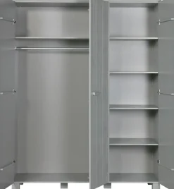 WOOOD Garderobenschrank »Dennis Mehrzweckschrank mit gebürsteter Oberfläche« FSC® Kiefer massiv, gebürstet, Höhe 202 cm
