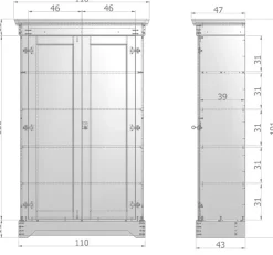 WOOOD Garderobenschrank »Isabel« Mit Schlüssel, sichbare maserung, Tragkraft 15 kg pro Einlegeboden