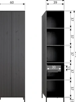 WOOOD Garderobenschrank »New Gravure, Mehrzweckschrank mit 5 Fächern« Gravure New Hochschrank von WOOOD mit Stauraum, Stil und Push-to-Open