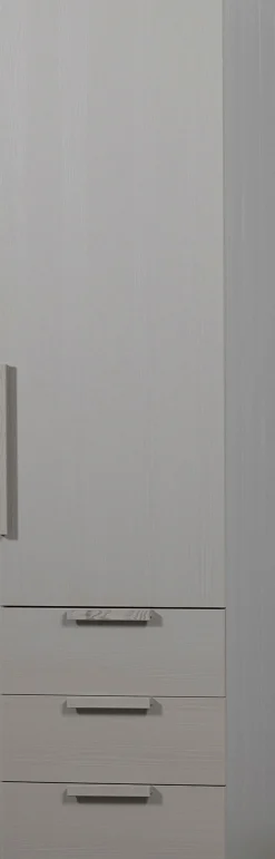 WOOOD Garderobenschrank »Rens Nussbaumdekor lackiert mitRollführung und sichtbare Maserung« H 210 x B 55 x T 58 cm, Wandbefestigung empfohlen, Kombinierbar