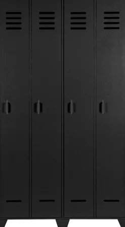 WOOOD Garderobenschrank »Stijn FSC®-Kiefernholz mit 4-Türer-Illusion, H 187 x B 103 x T 40 cm« Zwei Türen im Lockerstil, Schutzlackiert, Tragkraft 10 kg pro Boden