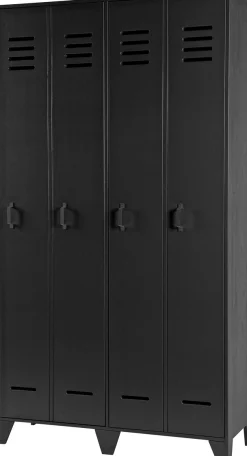 WOOOD Garderobenschrank »Stijn FSC®-Kiefernholz mit 4-Türer-Illusion, H 187 x B 103 x T 40 cm« Zwei Türen im Lockerstil, Schutzlackiert, Tragkraft 10 kg pro Boden