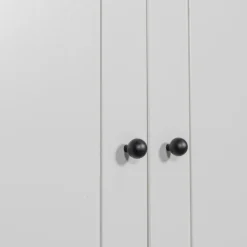 WOOOD Garderobenschrank »Xina mit geschliffener Oberfläche und HDF-Rückwand (2-türig)« FSC® Massivkiefer, 15 cm Standfuß, Hänge- und Legbereich
