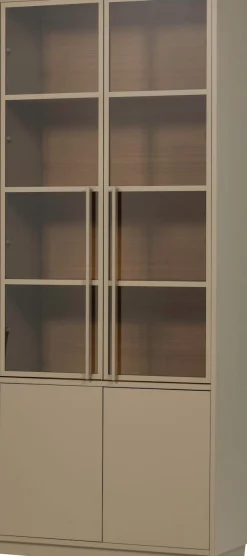 WOOOD Glasvitrine »Casa FSC® Mix Kiefernholz Glastüren mit Eichendekor 101x40x236 cm« Kratzfeste Melaminoberfläche, sichtbare Maserung, einfach zu montieren