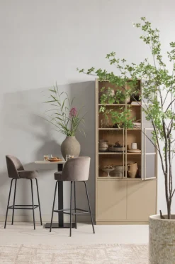 WOOOD Glasvitrine »Casa FSC® Mix Kiefernholz Glastüren mit Eichendekor 101x40x236 cm« Kratzfeste Melaminoberfläche, sichtbare Maserung, einfach zu montieren