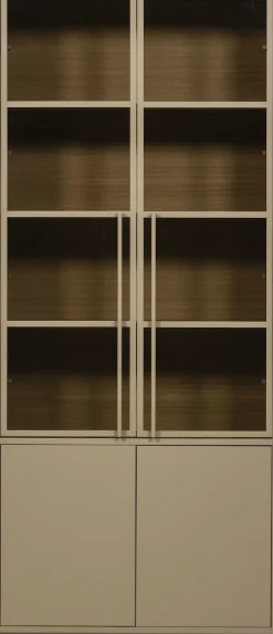 WOOOD Glasvitrine »Casa FSC® Mix Kiefernholz Glastüren mit Eichendekor 101x40x236 cm« Kratzfeste Melaminoberfläche, sichtbare Maserung, einfach zu montieren