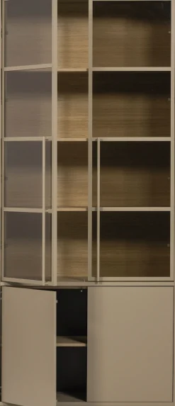 WOOOD Glasvitrine »Casa FSC® Mix Kiefernholz Glastüren mit Eichendekor 101x40x236 cm« Kratzfeste Melaminoberfläche, sichtbare Maserung, einfach zu montieren