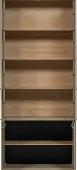 WOOOD Glasvitrine »Casa FSC® Mix Kiefernholz Glastüren mit Eichendekor 101x40x236 cm« Kratzfeste Melaminoberfläche, sichtbare Maserung, einfach zu montieren