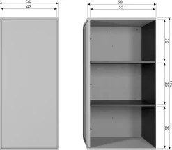 WOOOD Highboard »Daily Hochkommode« Kommode mit Push-to-Open Funktion, Höhe 110 cm, Breite 50 cm