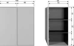WOOOD Highboard »Daily Hochkommode« Kommode mit Push-to-Open Funktion, H 110 cm x B 100 cm