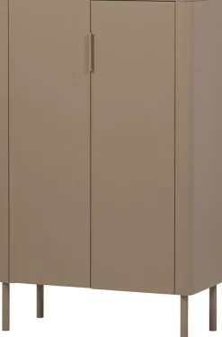 WOOOD Highboard »Gunnar FSC®-Mix Massivkiefer mit Dämpfung Funktion, 85 x 39 x 135 cm« Abgerundete Ecken, Tragkraft 15 kg pro Einlegeboden,sichtbare Maserung
