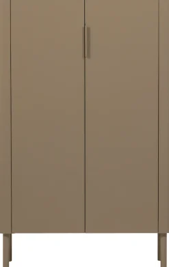 WOOOD Highboard »Gunnar FSC®-Mix Massivkiefer mit Dämpfung Funktion, 85 x 39 x 135 cm« Abgerundete Ecken, Tragkraft 15 kg pro Einlegeboden,sichtbare Maserung