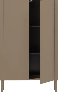 WOOOD Highboard »Gunnar FSC®-Mix Massivkiefer mit Dämpfung Funktion, 85 x 39 x 135 cm« Abgerundete Ecken, Tragkraft 15 kg pro Einlegeboden,sichtbare Maserung