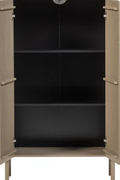 WOOOD Highboard »Gunnar FSC®-Mix Massivkiefer mit Dämpfung Funktion, 85 x 39 x 135 cm« Abgerundete Ecken, Tragkraft 15 kg pro Einlegeboden,sichtbare Maserung