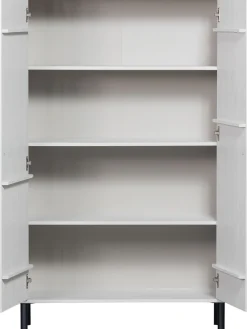 WOOOD Highboard »Xina mit FSC® Massivkiefer und sichtbare Maserung 90 x 40 x 149 cm« Tragkraft 10 kg pro Einlegeboden, einfach zu montieren