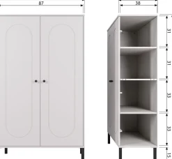 WOOOD Highboard »Xina mit FSC® Massivkiefer und sichtbare Maserung 90 x 40 x 149 cm« Tragkraft 10 kg pro Einlegeboden, einfach zu montieren