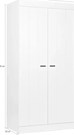 WOOOD Kleiderschrank »Connect FSC®-Kiefernholz mit sichtbare Maserungen H195 x B94 x T53 cm« FSC® Massivkiefer, Melamin-Innenraum