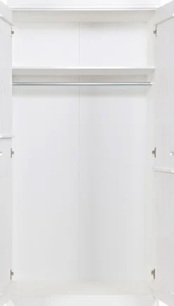 WOOOD Kleiderschrank »Connect FSC®-Kiefernholz mit sichtbare Maserungen H195 x B94 x T53 cm« FSC® Massivkiefer, Melamin-Innenraum