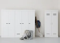 WOOOD Kleiderschrank »Connect FSC®-Kiefernholz mit sichtbare Maserungen H195 x B94 x T53 cm« FSC® Massivkiefer, Melamin-Innenraum