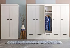 WOOOD Kleiderschrank »Connect FSC®-Kiefernholz mit sichtbare Maserungen H195 x B94 x T53 cm« FSC® Massivkiefer, Melamin-Innenraum